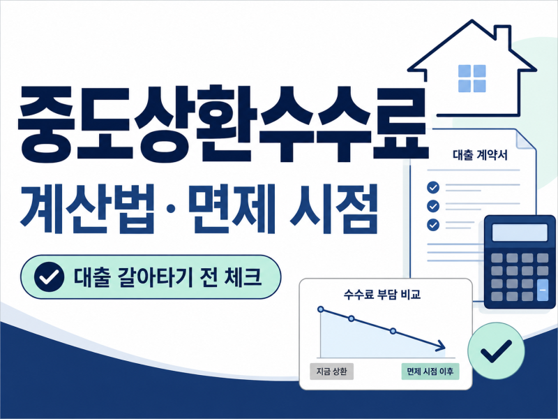 중도상환수수료, 대출을 빨리 갚는데 왜 내야 할까? 계산법부터 면제 시점까지