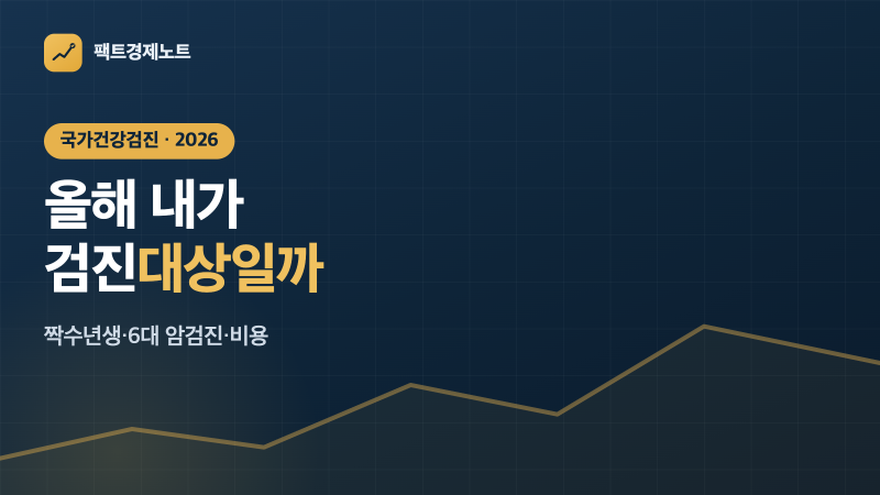2026 국가건강검진, 올해 내가 대상인가 — 짝수년생·6대 암검진·비용 완전 정리