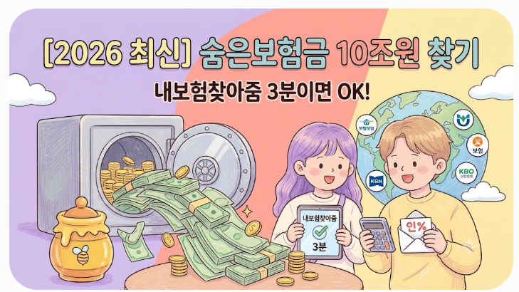 [2026 최신] 숨은보험금 10조원, 내보험찾아줌 3분 조회로 평균 400만원 득템하는 현실 꿀팁 (이....