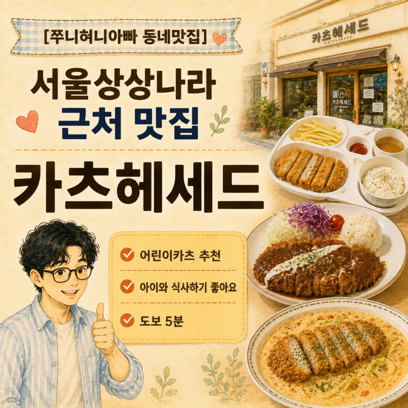 [어린이대공원 맛집] 서울상상나라 다녀온 뒤 35개월, 19개월 아이와 식사하기 좋은 카츠헤세....