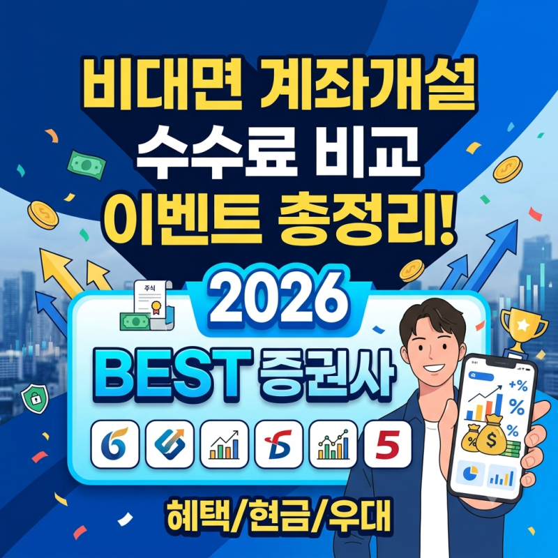 2026 증권사 비대면 계좌개설 수수료 비교 및 신규 개설 이벤트 총정리