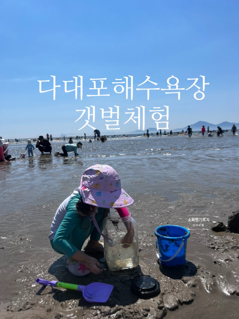 다대포해수욕장에서 아이랑 갯벌체험 및 물놀이 :: 파라솔대여부터 간조시간 정보까지