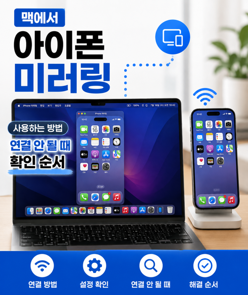 맥에서 아이폰 미러링 사용하는 방법, 연결 안 될 때 확인 순서