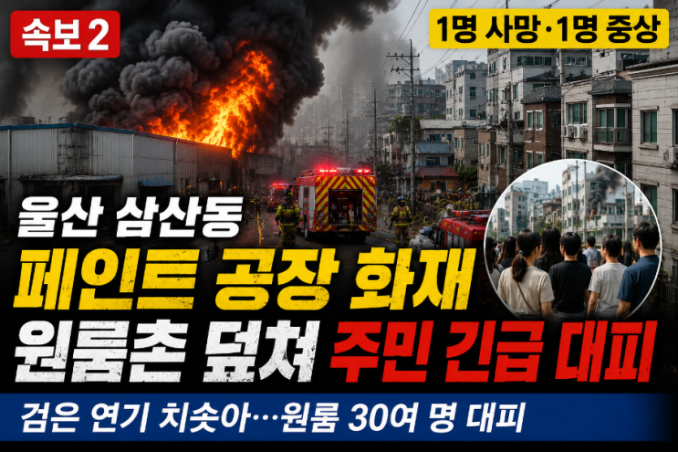 [속보2]<b>울산</b> 원룸촌 덮친 페인트 공장 <b>화재</b>…왜 주거지... 