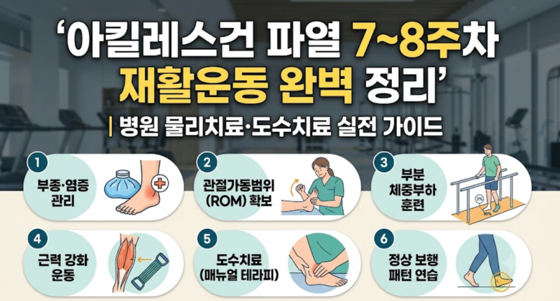 아킬레스건 파열 7~8주차 재활운동 완벽 정리 | 병원 물리치료·도수치료 실전 가이드