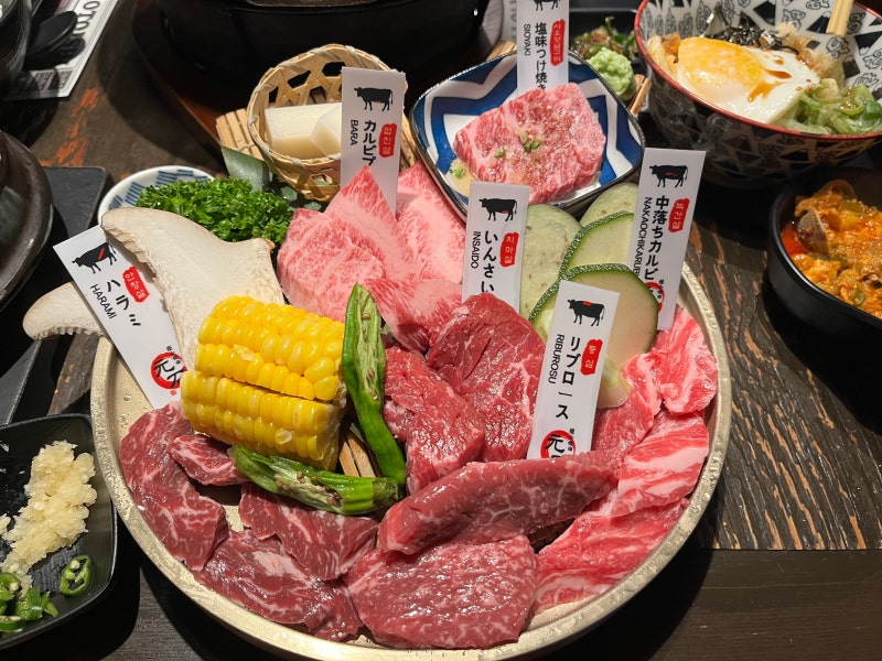 서울 영등포 와규 소고기 맛집 야끼니꾸 6품모둠세트 일본 감성 데이트 모토이시 영등포점