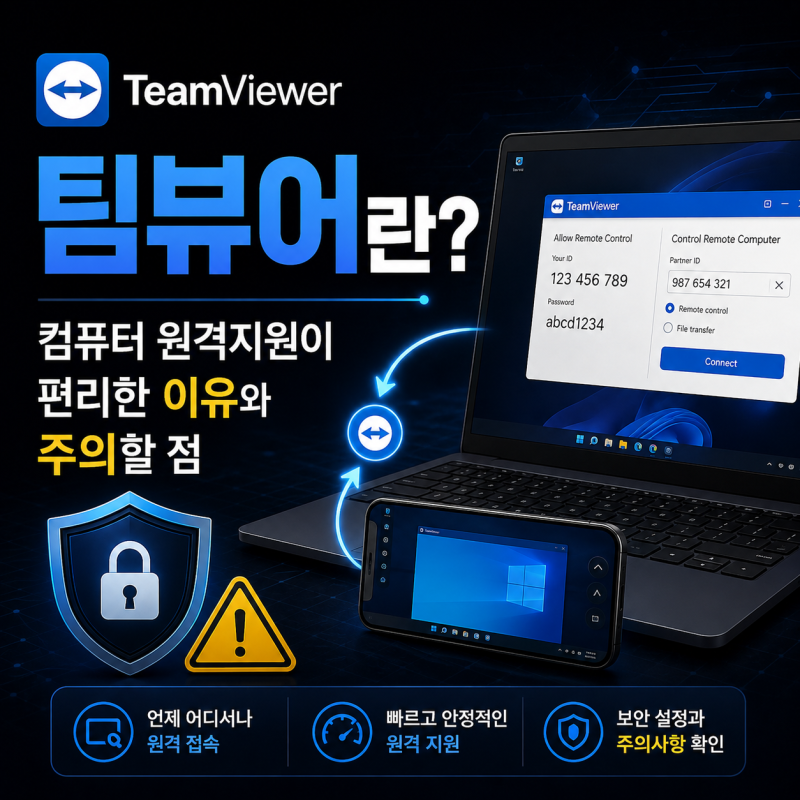 팀뷰어란? 컴퓨터 원격지원이 편리한 이유와 주의할 점