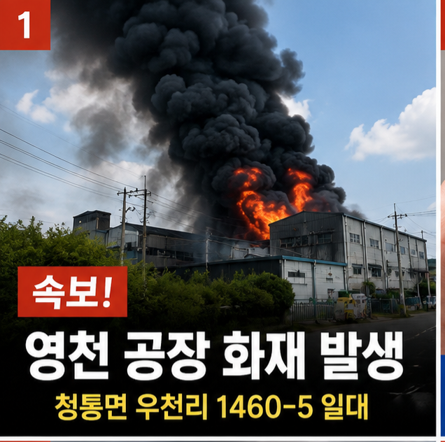 [속보] <b>영천 공장 화재</b> 발생…주민 대피 재난문자 발송, 차량... 