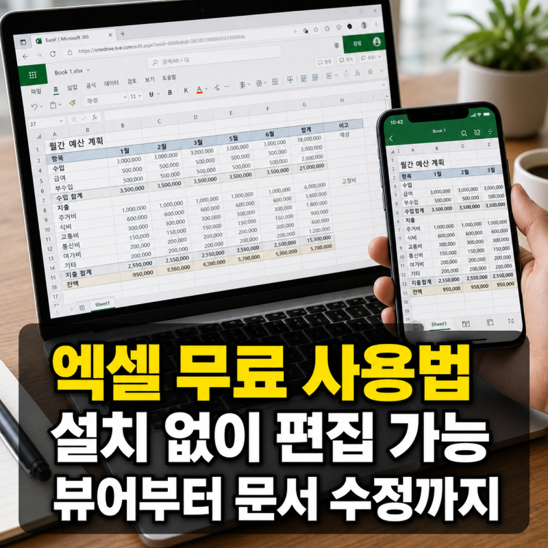 엑셀 무료 사용법 총정리 설치 없이 뷰어와 문서 편집하는 방법