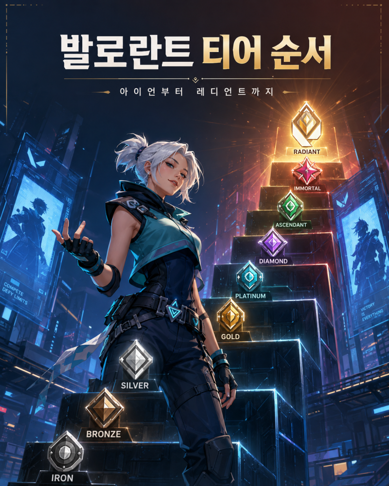 발로란트 티어 순서 총정리｜아이언부터 레디언트까지
