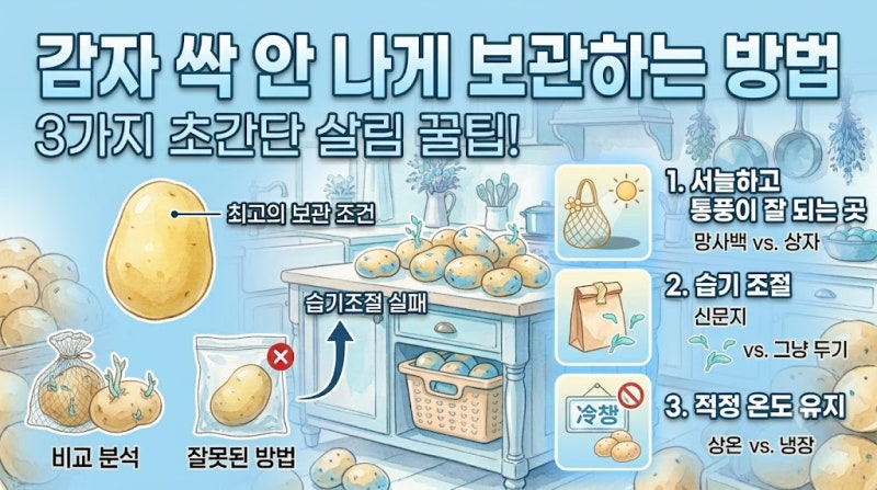 감자 싹 안 나게 보관하는 방법, 오래 신선하게 유지하는 꿀팁