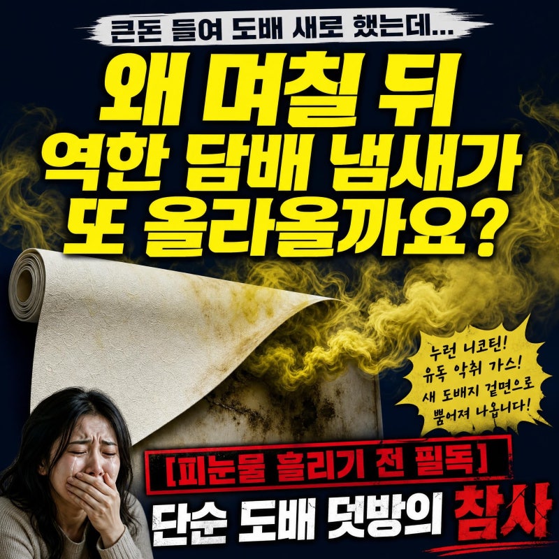 담배 찌든 내, 청소 환기 & 도배교체 한다고 사라질까요? 벽지 속 니코틴까지 제거하는 법