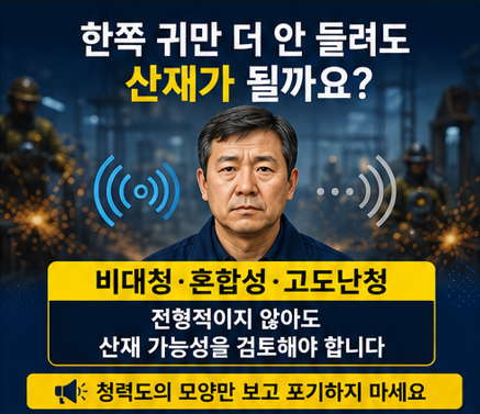 “한쪽 귀만 안 들리는데 산재가 될까요?”(비전형 난청·비대칭 난청·혼합성 난청·고도난....
