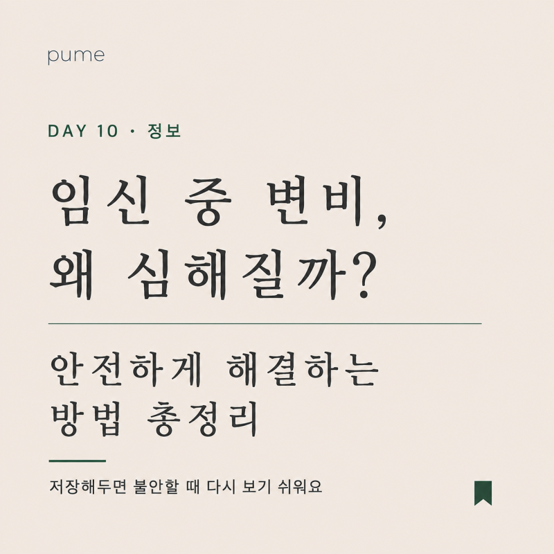 Day 10. 임신 중 변비, 왜 심해질까? 안전하게 해결하는 방법 총정리
