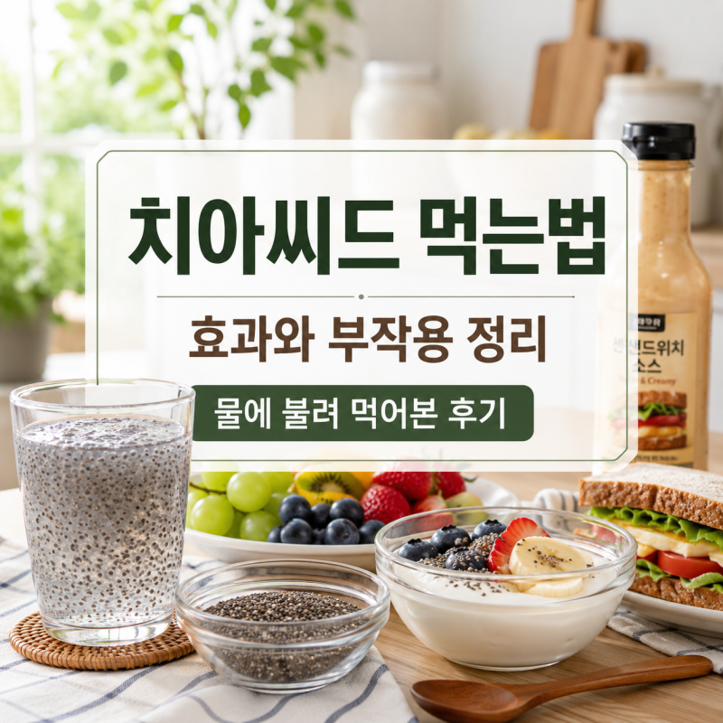 치아씨드 효과 부작용 먹는법 물에 불려 먹어본 정리