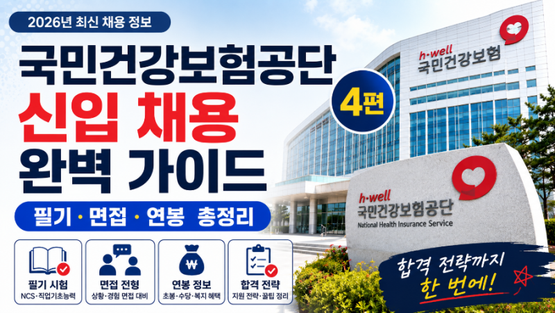 국민건강보험공단 신입 채용 완벽 가이드 - 필기·면접·연봉 총정리 (4편)