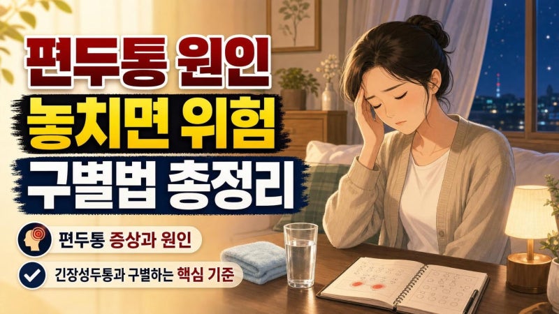 편두통 증상과 원인 총정리: 긴장성두통과 구별하고 심할 때 대처하는 법