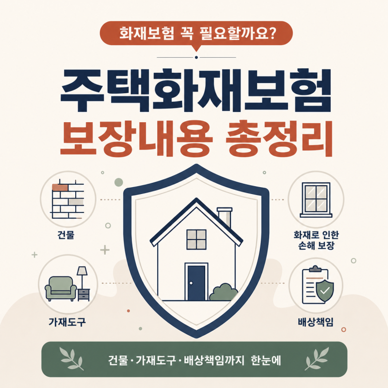 아파트화재보험 가입 전 화재보험 보장내용 확인하세요!