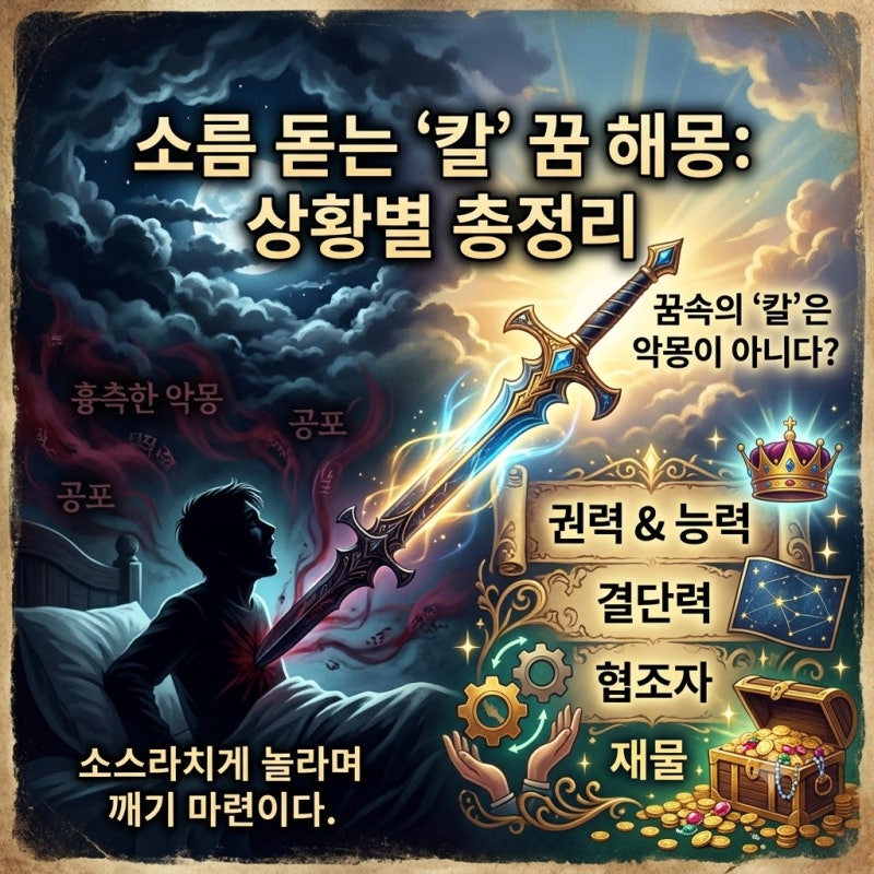 칼에 찔리는 꿈? 칼 나오는 꿈 해몽 30가지 상황별 총정리