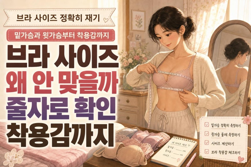 브래지어 사이즈 정확하게 측정하는 방법, 같은 컵도 안 맞는 숨은 이유와 착용 체크법