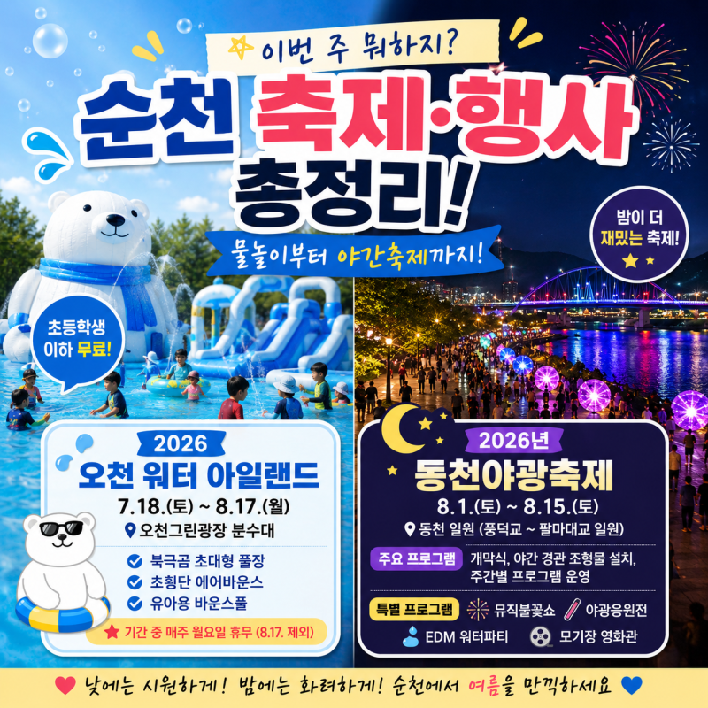 Suncheon Festivals and Events in the First Week of August: From Summer Water Play to Night Festivals