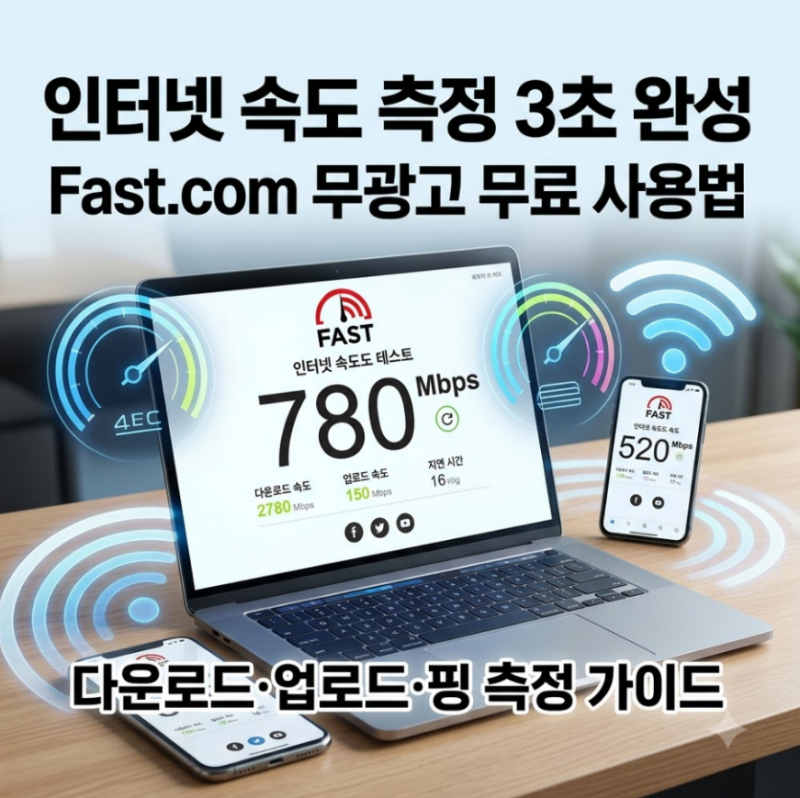 인터넷 속도 측정 사이트 FAST 3초 만에 확인하는 법