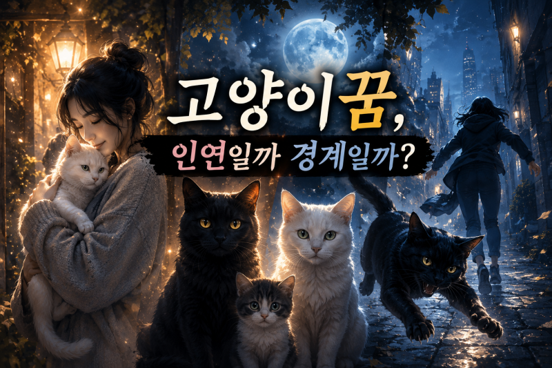 고양이꿈 해몽 50가지｜검은 고양이·새끼 고양이·고양이에게 물리는 꿈 총정리