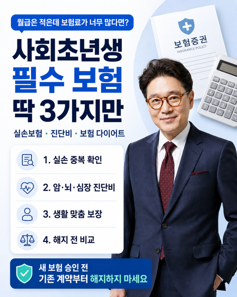 사회초년생 필수 보험, 실손·진단비만 먼저 챙겨도 될까?