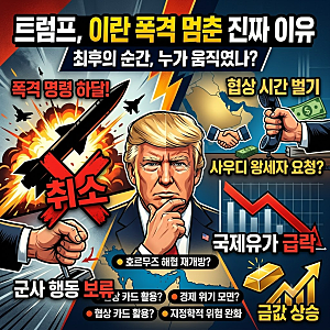 트럼프, 이란 공습 멈춘 진짜 이유