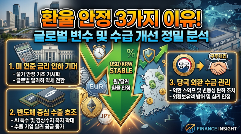환율 안정 원달러 미 연준 금리 인하 반도체 수출 호조 외환 당국 개입