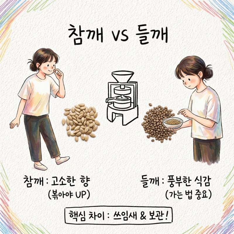 참깨와 들깨는 이름만 비슷할 뿐 서로 다른 작물이라 쓰임이 갈리는데, 볶는 이유부터 갈아 ....