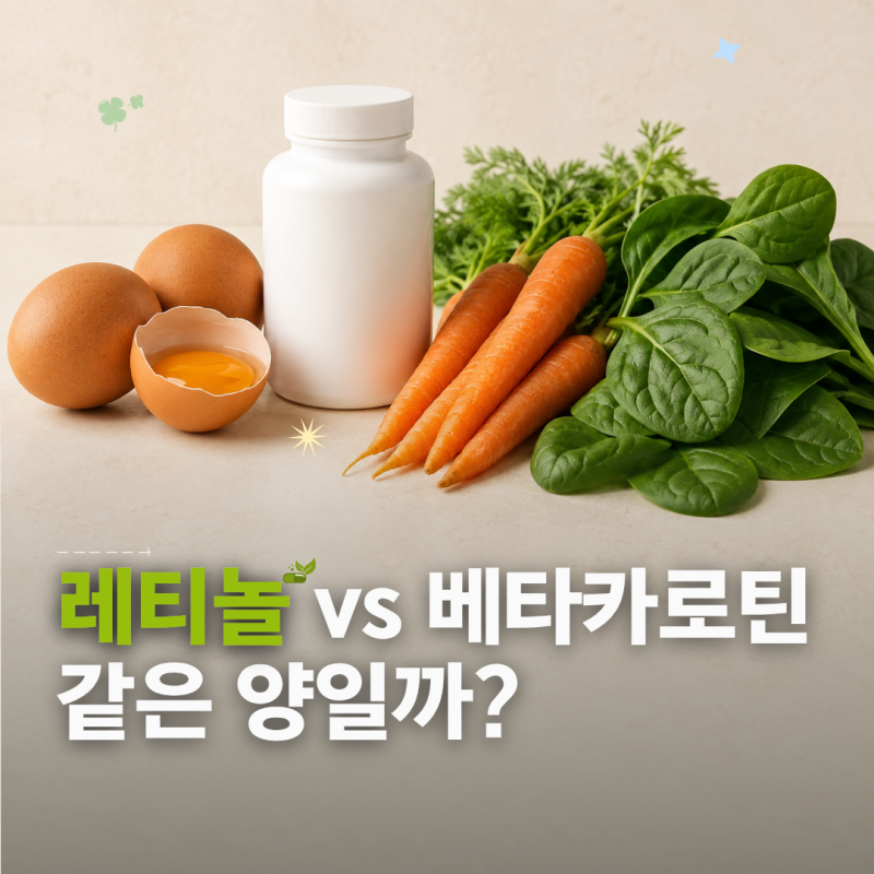비타민 A 레티놀과 베타카로틴, 같은 양으로 보면 안 되는 이유