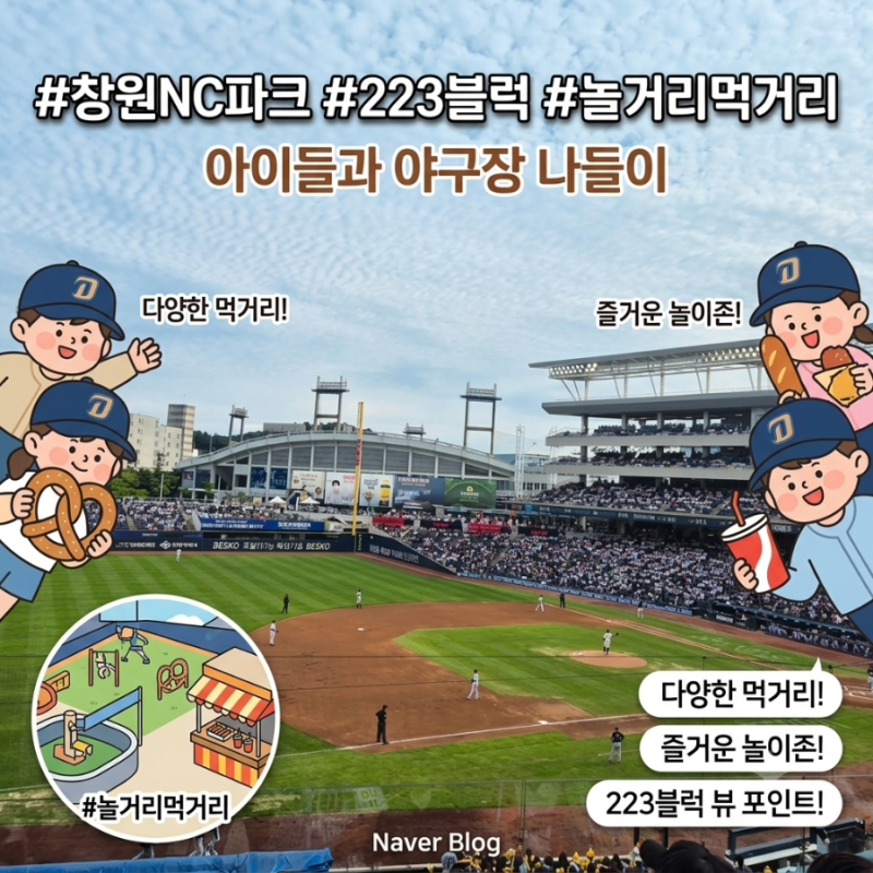 창원NC파크 티켓예매 원정 응원 223블럭 시야 먹거리 무료주차 입장시간