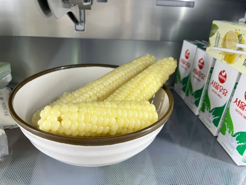 찐옥수수 전자레인지, "물 없이 그냥 돌리면 딱딱해져요!" 찌는법