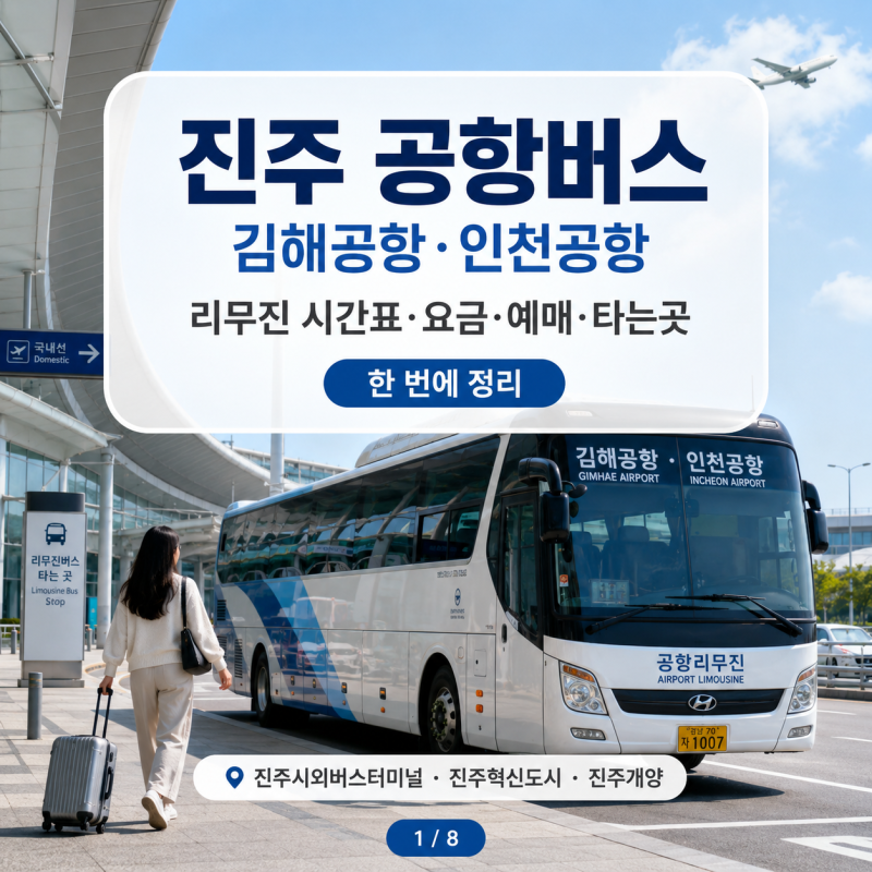진주 공항버스, 김해공항·인천공항 리무진 시간표 요금 예매 타는곳 한 번에 정리