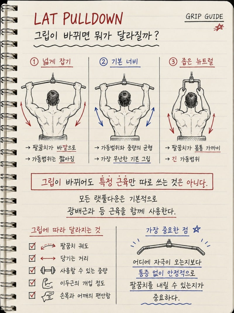 랫풀다운 그립 완벽 가이드