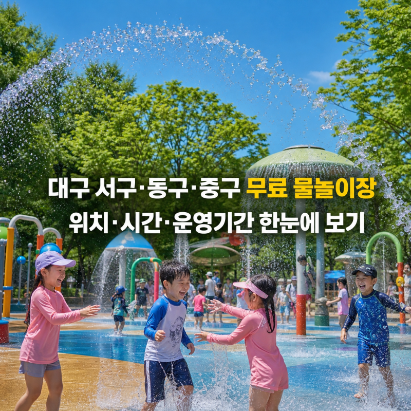 대구 서구·동구·중구 무료 물놀이장 위치·시간·운영기간 한눈에 보기
