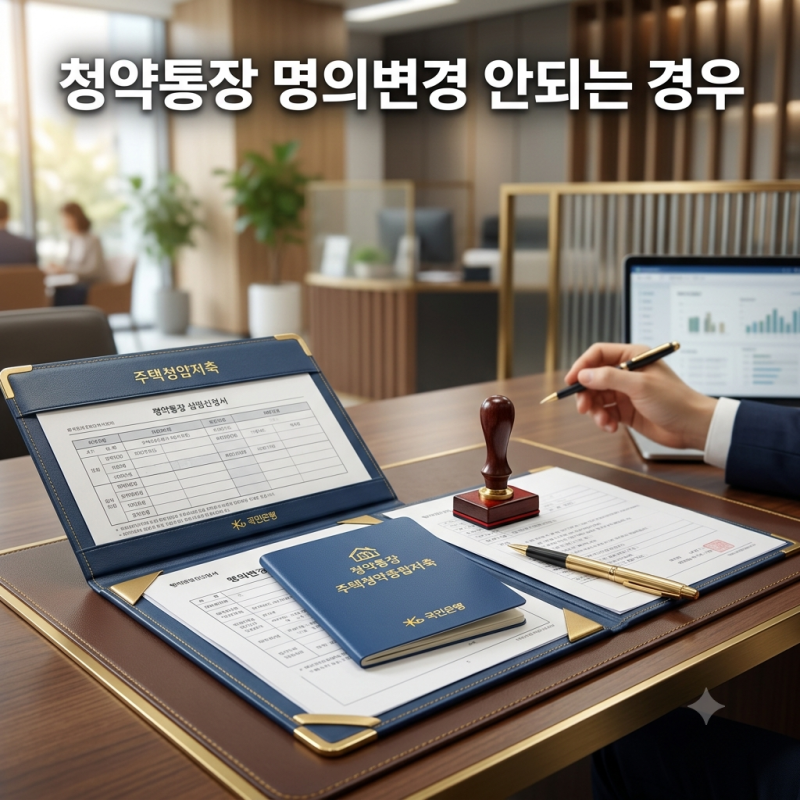 청약통장 명의변경 안되는 경우 현행 기준 정리