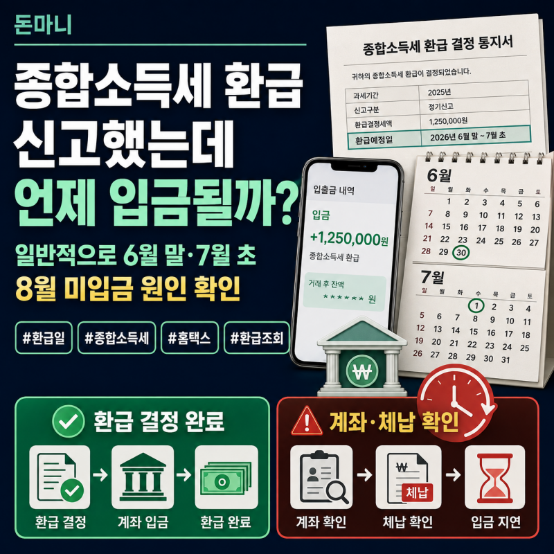 2026 종합소득세 환급일 지났는데 입금이 안 됐다면? 늦어지는 진짜 이유 7가지