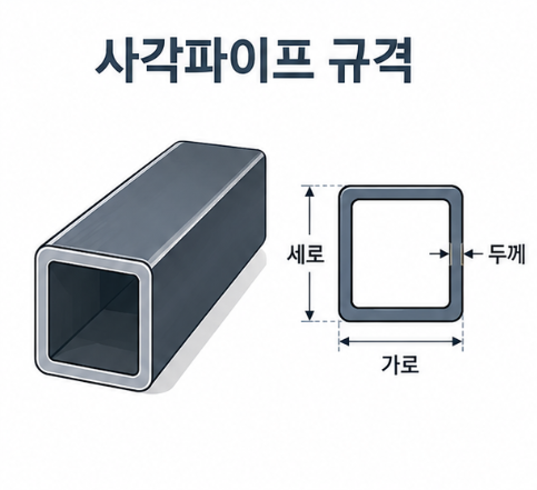 사각파이프 규격 보는 법과 표기 순서, 두께 선택 기준
