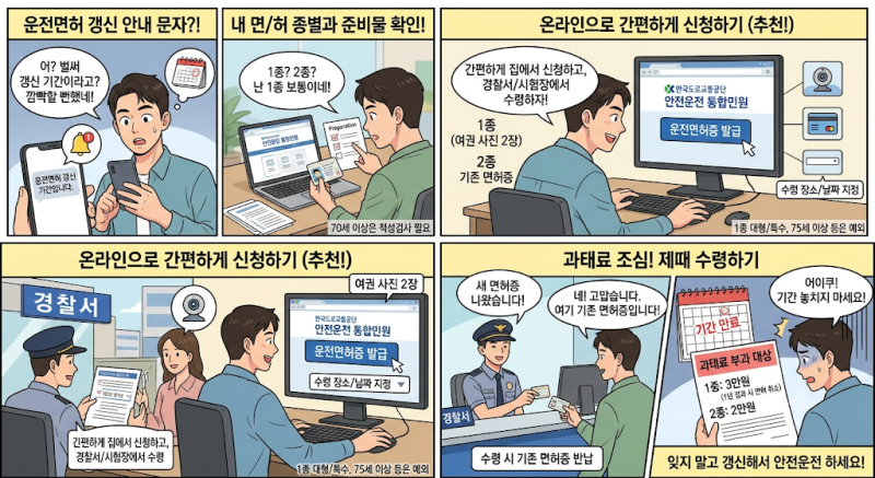 [정보] 운전면허증 갱신 및 적성검사 방법 총정리 (비용, 준비물, 온라인 신청)