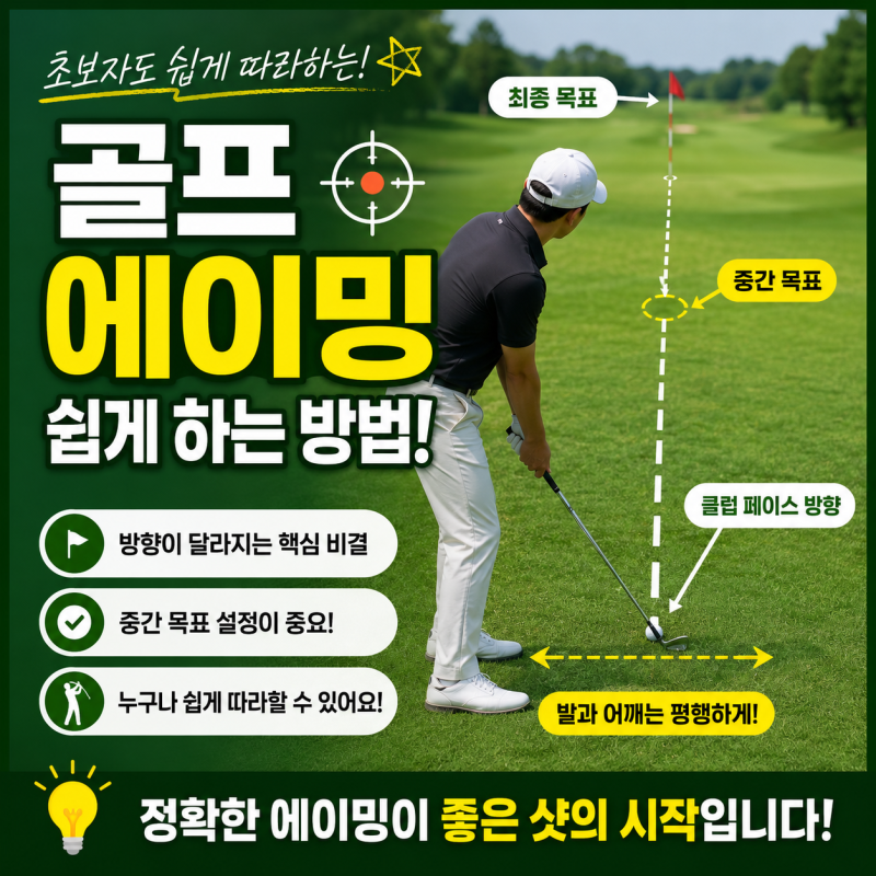 골프 에이밍 쉽게 하는 방법! 방향이 달라지는 가장 쉬운 비결