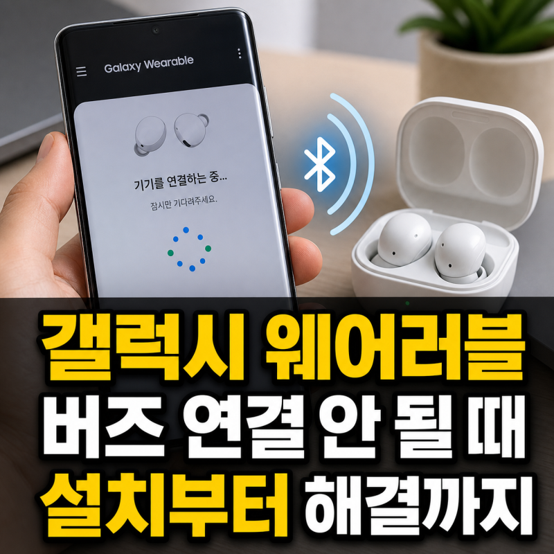 갤럭시 웨어러블 앱 설치부터 버즈 연결 안 될 때 해결까지