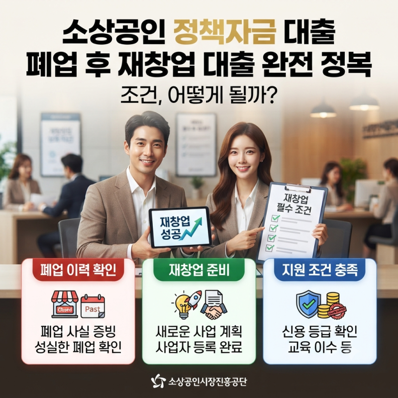 소상공인 정책자금 대출 폐업 후에도 가능할까? 재창업 조건 확인하기