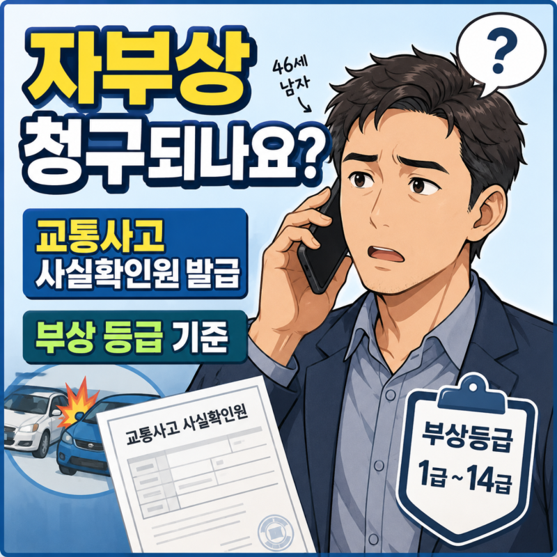 자부상 청구되나요? 교통사고 사실확인원 발급과 부상 등급 기준