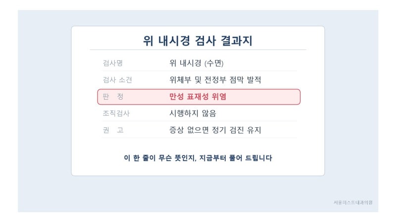 위 내시경 결과지는 어떻게 봐야 할까? 미란? 궤양?