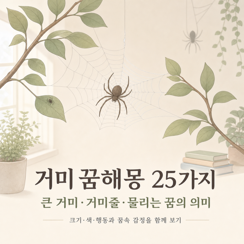 거미 꿈해몽 | 큰 거미·거미줄·물리는 꿈의 25가지 풀이