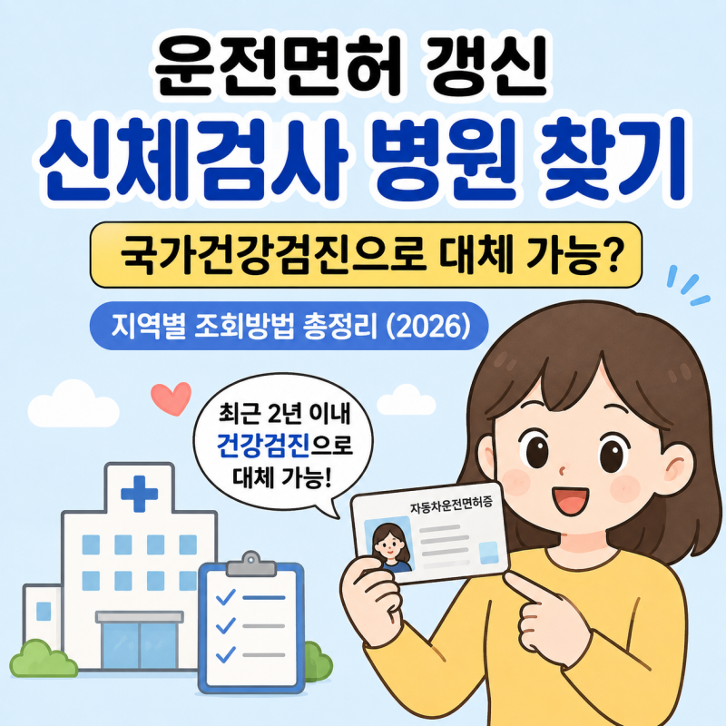 운전면허 갱신 신체검사 병원 찾기｜국가건강검진으로 대체 가능? 지역별 조회방법 총정리 (....