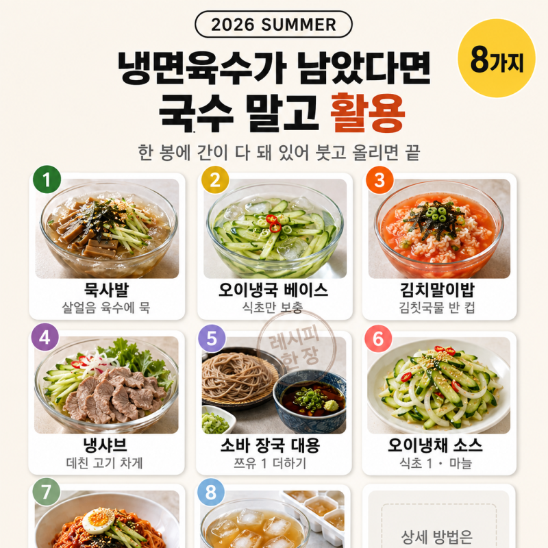 냉면육수, 국수에만 쓰면 반은 버리는 겁니다 — 활용 8가지