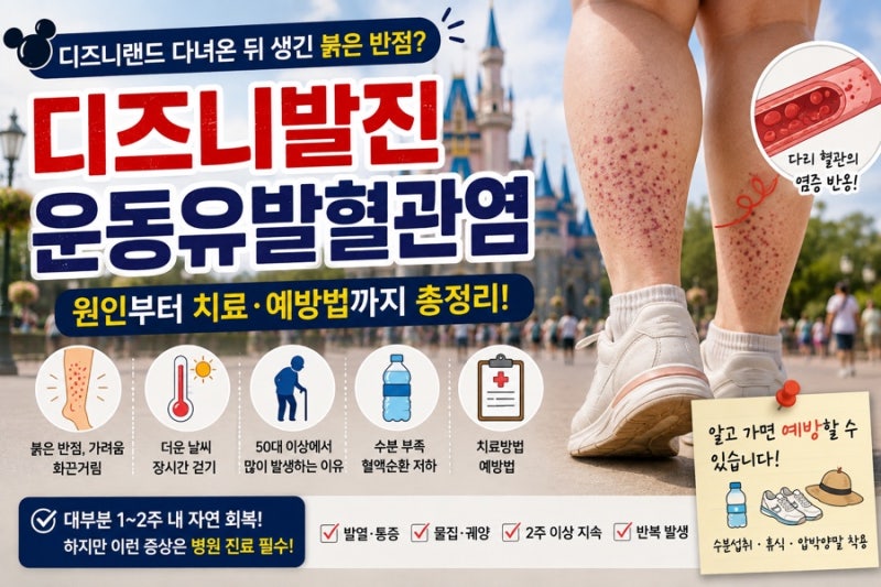 오래 걸었더니 다리에 붉은 발진? 디즈니발진 증상과 치료법